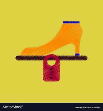 Flat shading style icon shoes discounts vector image