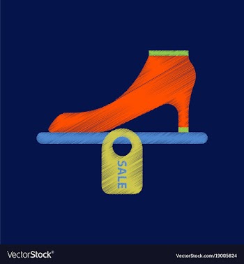 Flat shading style icon shoes discounts vector image