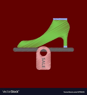 Flat shading style icon shoes discounts vector image