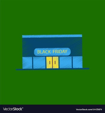 Flat shading style icon shop black friday vector image