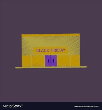 Flat shading style icon shop black friday vector image