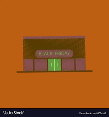 Flat shading style icon shop black friday vector image