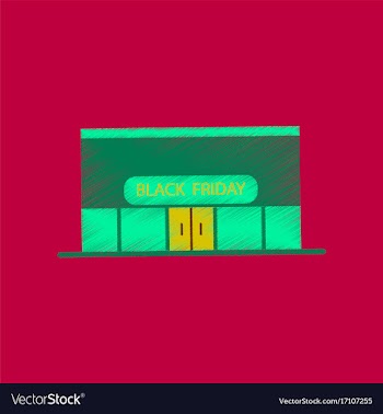 Flat shading style icon shop black friday vector image