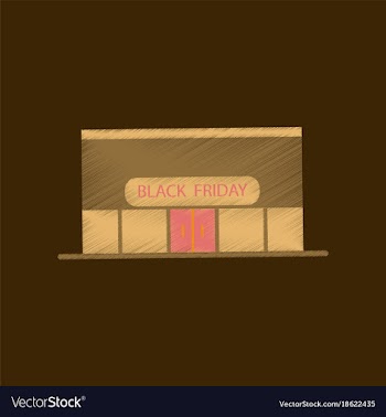 Flat shading style icon shop black friday vector image