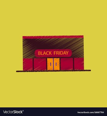 Flat shading style icon shop black friday vector image