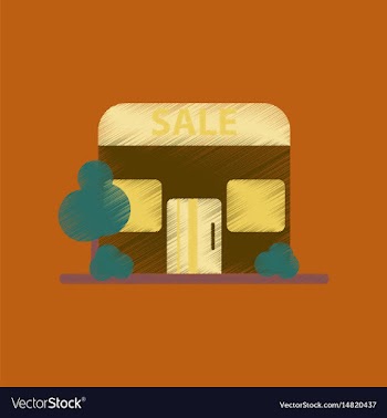 Flat shading style icon shop sale vector image