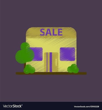 Flat shading style icon shop sale vector image