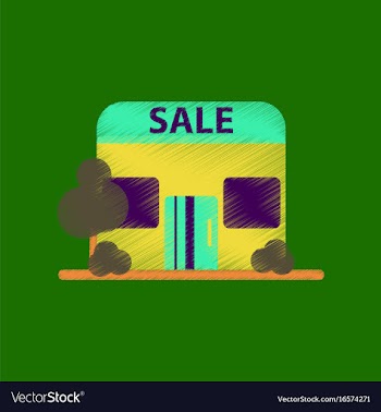 Flat shading style icon shop sale vector image