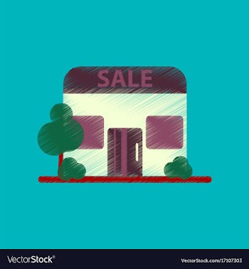Flat shading style icon shop sale vector image