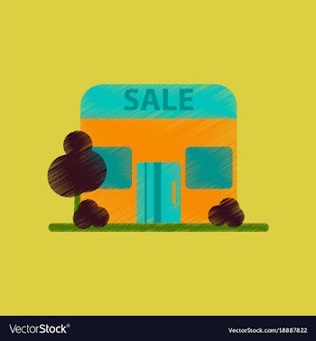 Flat shading style icon shop sale vector image