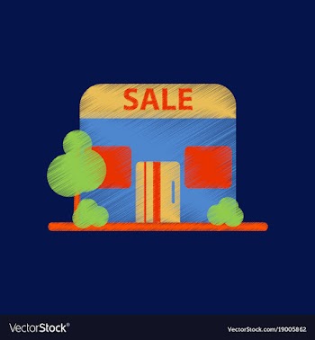 Flat shading style icon shop sale vector image