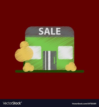 Flat shading style icon shop sale vector image