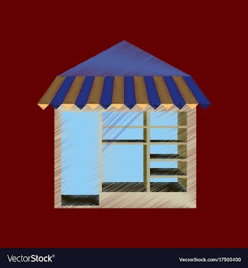 Flat shading style icon shop vector image
