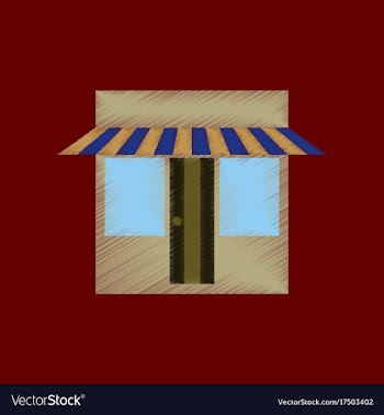 Flat shading style icon shop vector image