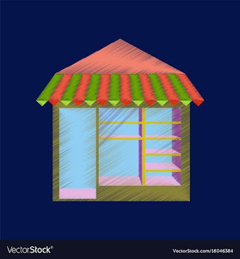Flat shading style icon shop vector image