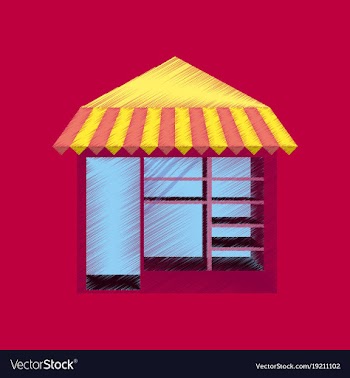 Flat shading style icon shop vector image