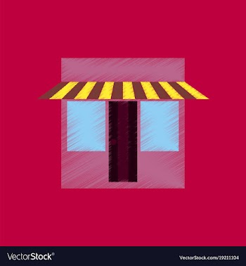 Flat shading style icon shop vector image