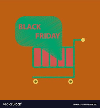 Flat shading style icon shopping cart black friday vector image