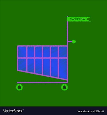 Flat shading style icon shopping cart black friday vector image
