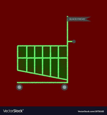 Flat shading style icon shopping cart black friday vector image