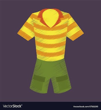 Flat shading style icon shorts and polo shirt vector image