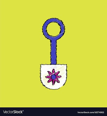 Flat shading style icon shovel toy silhouette vector image