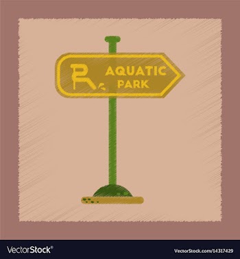 Flat shading style icon sign aquatic park vector image