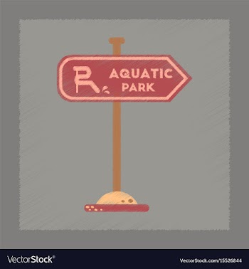 Flat shading style icon sign aquatic park vector image