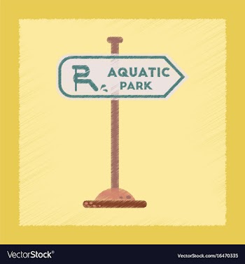 Flat shading style icon sign aquatic park vector image
