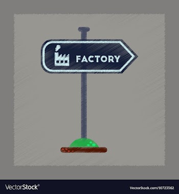 Flat shading style icon sign factory vector image