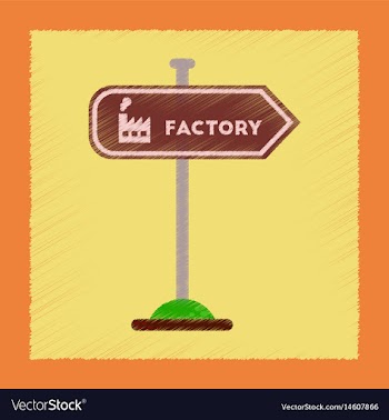Flat shading style icon sign factory vector image