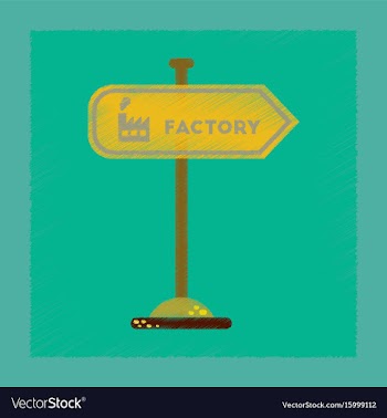 Flat shading style icon sign factory vector image