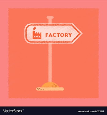 Flat shading style icon sign factory vector image
