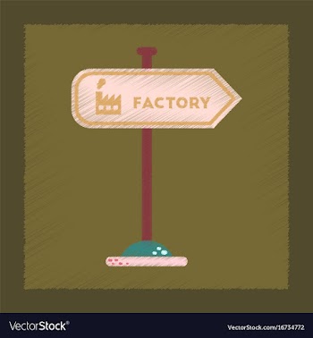 Flat shading style icon sign factory vector image