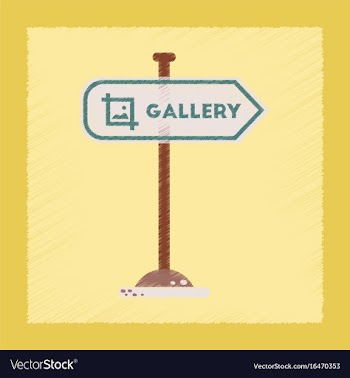 Flat shading style icon sign gallery vector image