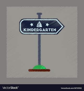 Flat shading style icon sign kindergarten vector image