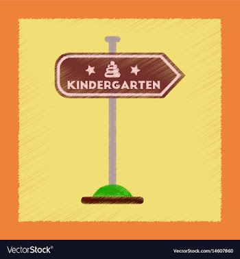 Flat shading style icon sign kindergarten vector image