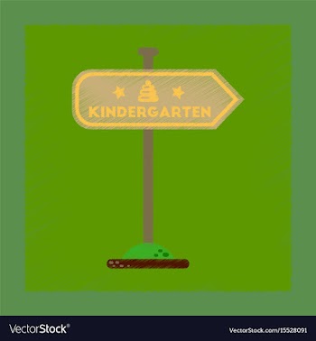Flat shading style icon sign kindergarten vector image