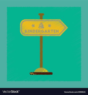 Flat shading style icon sign kindergarten vector image