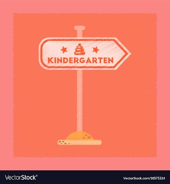 Flat shading style icon sign kindergarten vector image