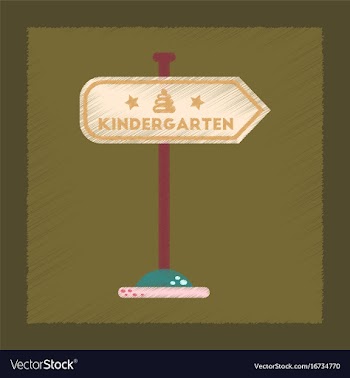 Flat shading style icon sign kindergarten vector image