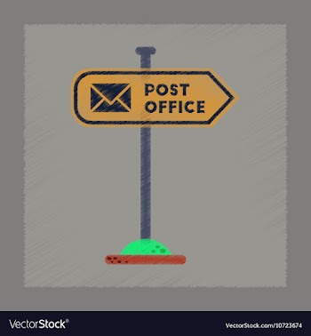 Flat shading style icon sign post office vector image