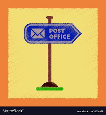 Flat shading style icon sign post office vector image