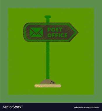 Flat shading style icon sign post office vector image