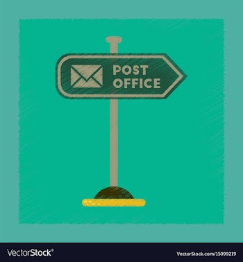 Flat shading style icon sign post office vector image
