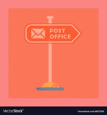 Flat shading style icon sign post office vector image
