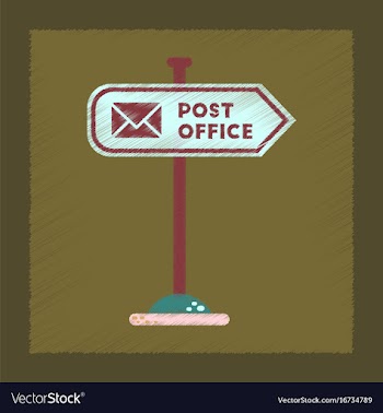 Flat shading style icon sign post office vector image