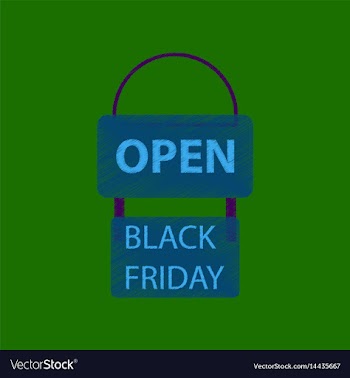 Flat shading style icon signboard black friday vector image