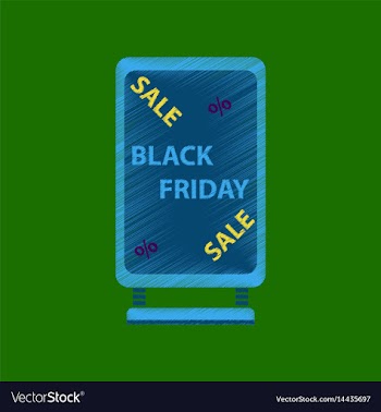 Flat shading style icon signboard black friday vector image
