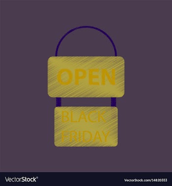 Flat shading style icon signboard black friday vector image